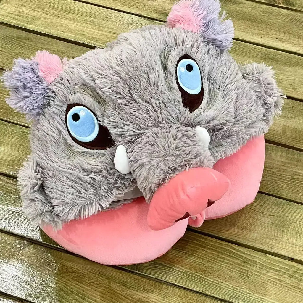 Inosuke Boar Head Plush Cosplay Neck Pillow | Travel