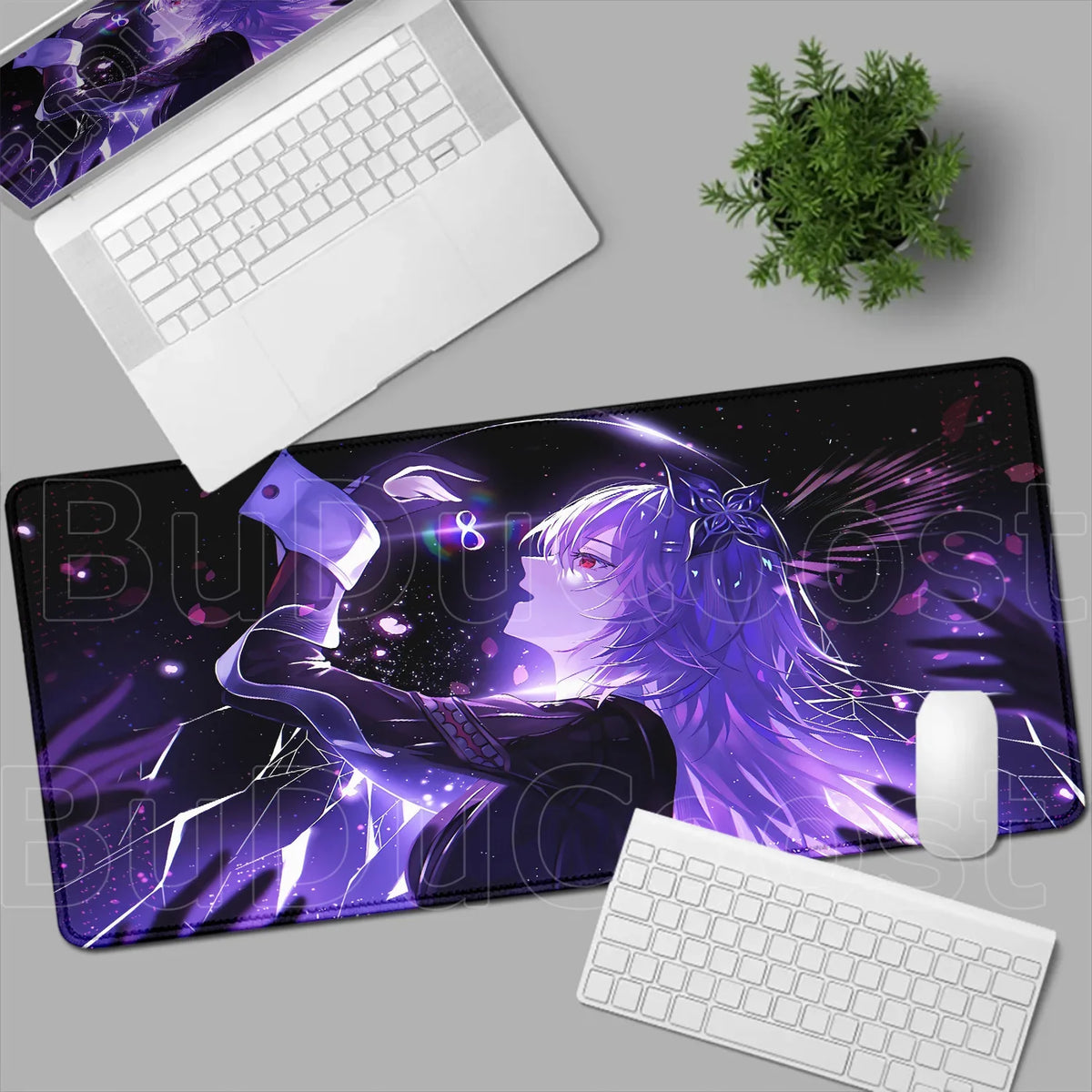 Kawaii Girl Evernight March 7th Mouse Pad Honkai Star Rail Gaming Anime Mousepad Non-slip Desk Mat Large Protector Keyboard Pads