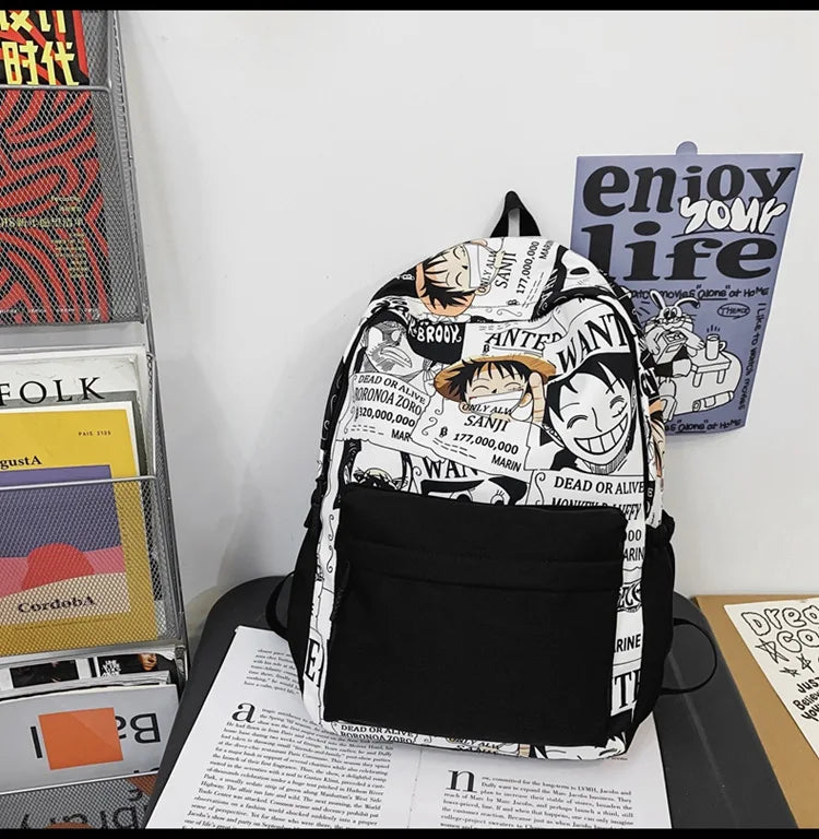 One Piece Luffy Anime Backpack | School Laptop Travel Bag