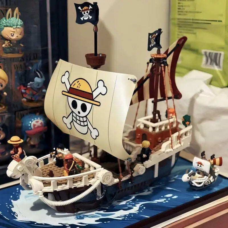 One Piece Going Merry Building Blocks: Pirate Ship Assembly Toy