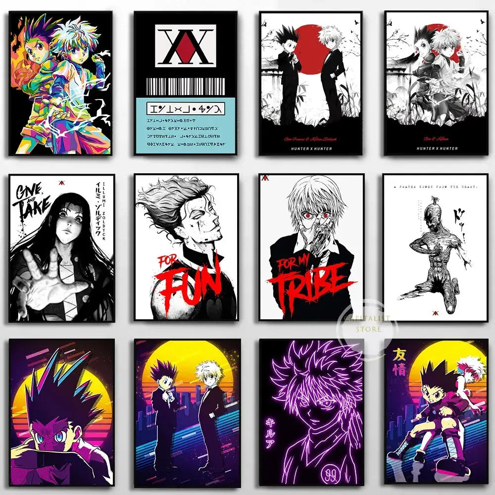 Hunter x Hunter Anime Poster: Retro Canvas Wall Art Decor