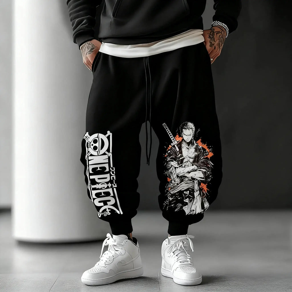One Piece Graphic Joggers: Y2K Anime Streetwear Pants