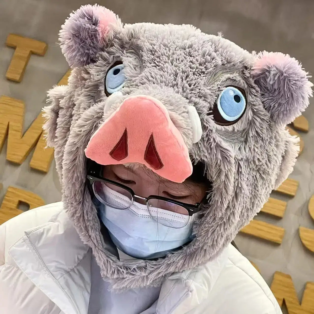 Inosuke Boar Head Plush Cosplay Neck Pillow | Travel