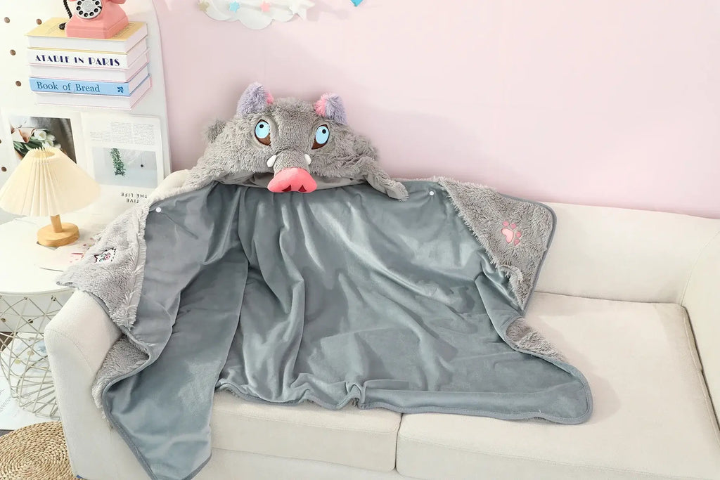 Inosuke Boar Head Plush Cosplay Neck Pillow | Travel
