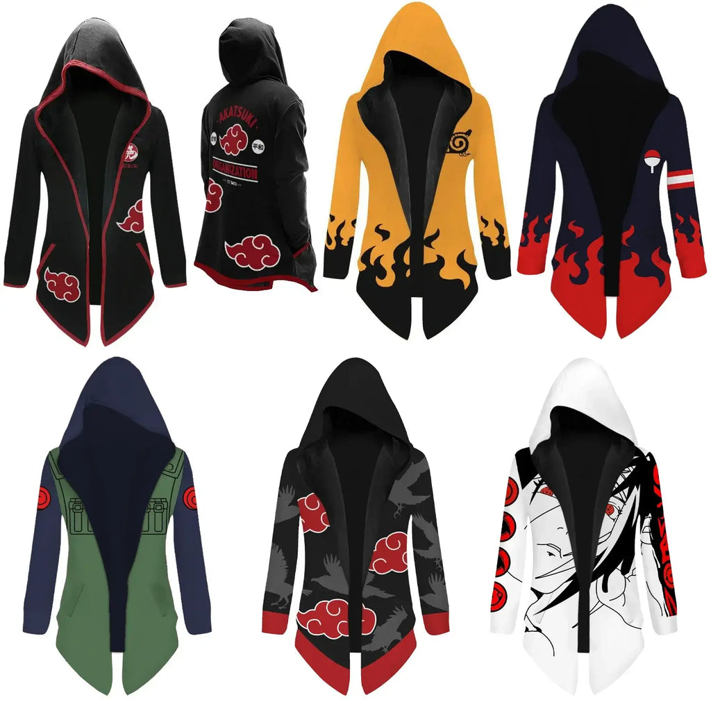 Naruto Uzumaki Cosplay Hooded Cardigan Trench Coat