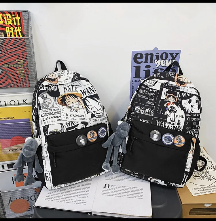 One Piece Luffy Anime Backpack | School Laptop Travel Bag