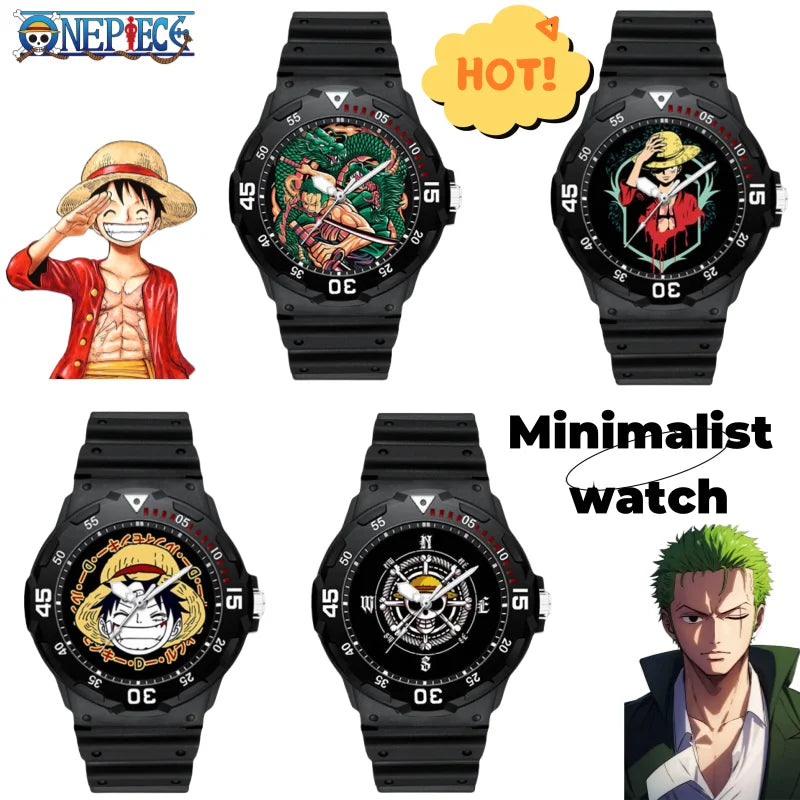One Piece Anime Minimalist Quartz Watch | Luffy Zoro Gift