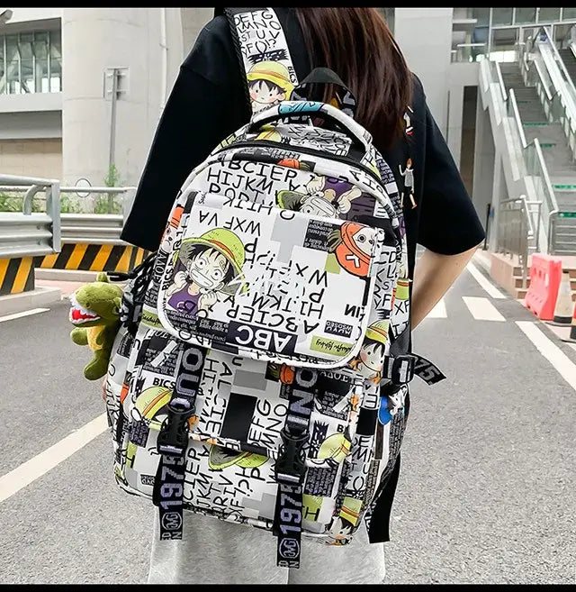 One Piece Luffy Backpack: High-Capacity Anime School Bag