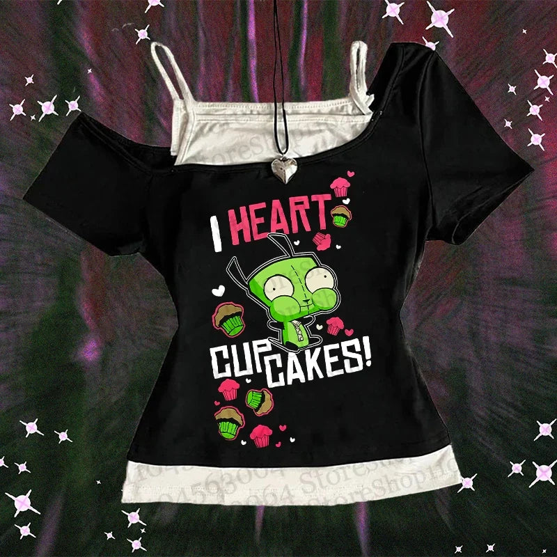 Y2k Clothes Women Tops Harajuku Cute Crop Top Suspenders