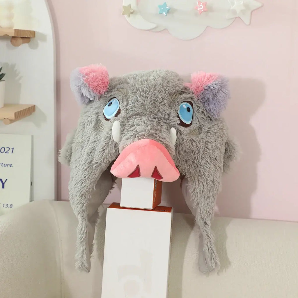 Inosuke Boar Head Plush Cosplay Neck Pillow | Travel