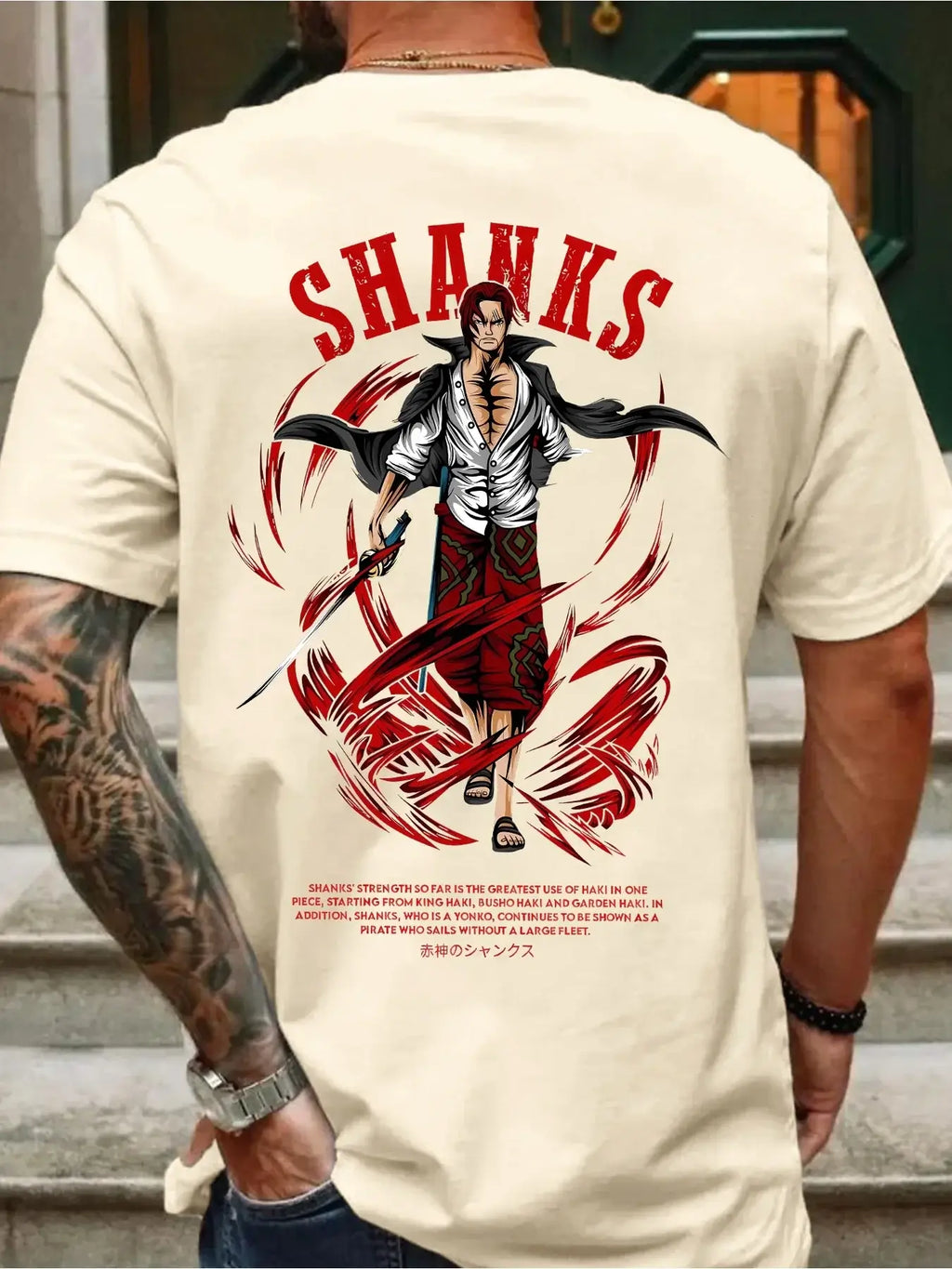 One Piece Shanks Summer T-shirt Retro Oversized Cotton