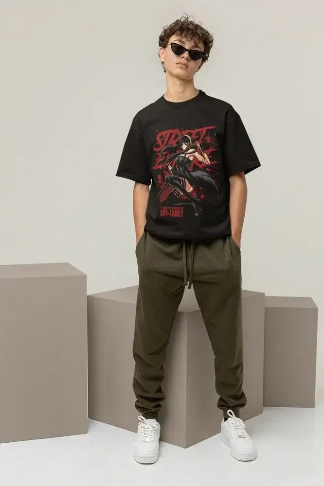 Spy x Family T-Shirt: Yor Loid Anya Kawaii Oversized Tee