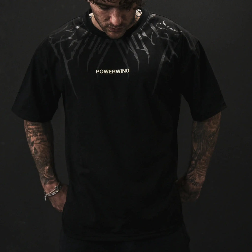 Oversized Cotton Tee Skull Print Unisex Streetwear Gym Top