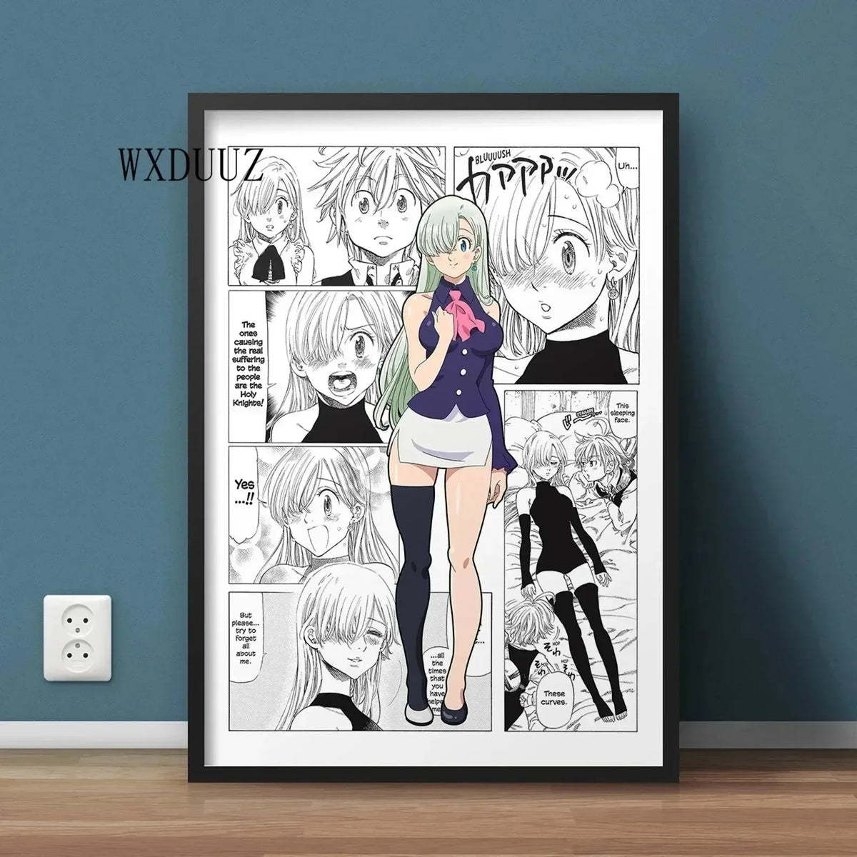 Japan Anime Figure The Seven Deadly Sins Poster Black and White Vintage Ban/King Canvas Print Wall Art Home Kawaii Room Decor