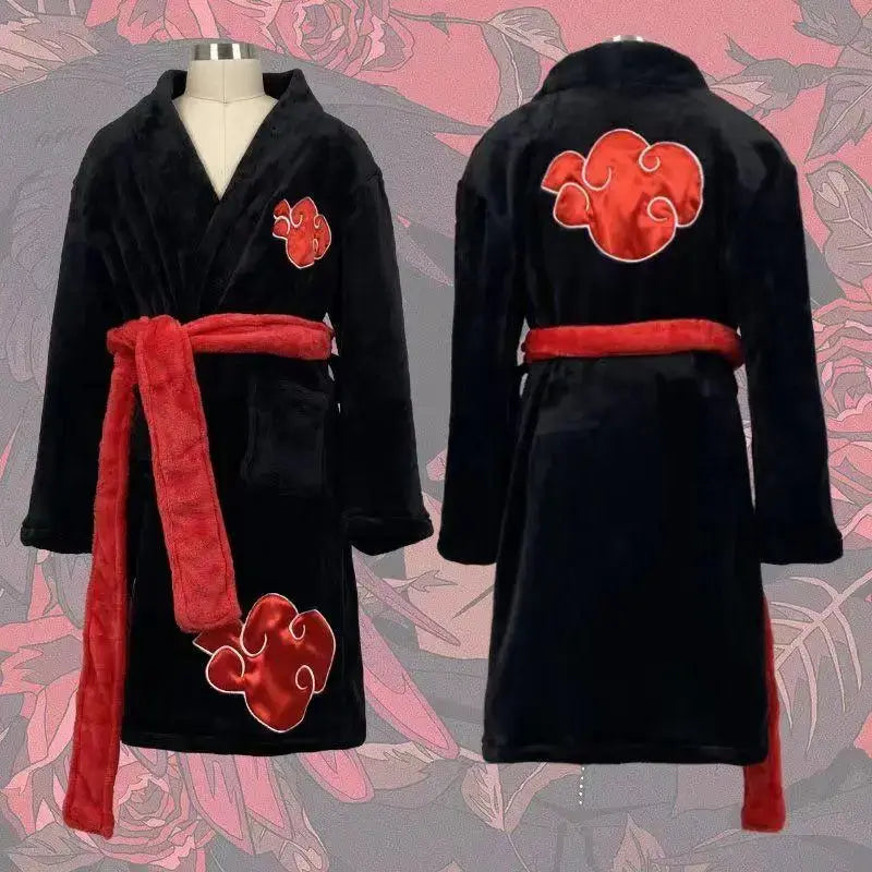 Naruto Akatsuki Robe: Itachi Uchiha Thermal Fleece Bathrobe