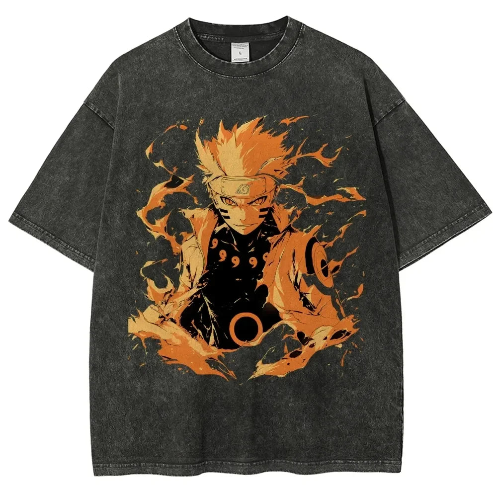 Naruto Washed T-Shirt: Retro 2026 Japanese Cotton Tee