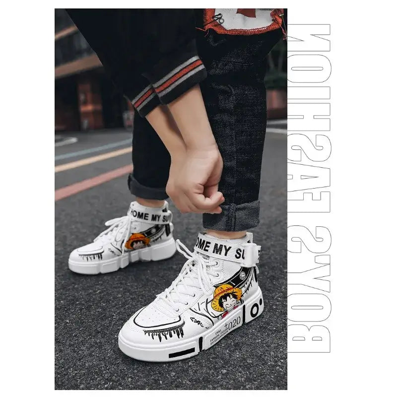 One Piece Luffy High Top Shoes Zoro Anime Sneakers