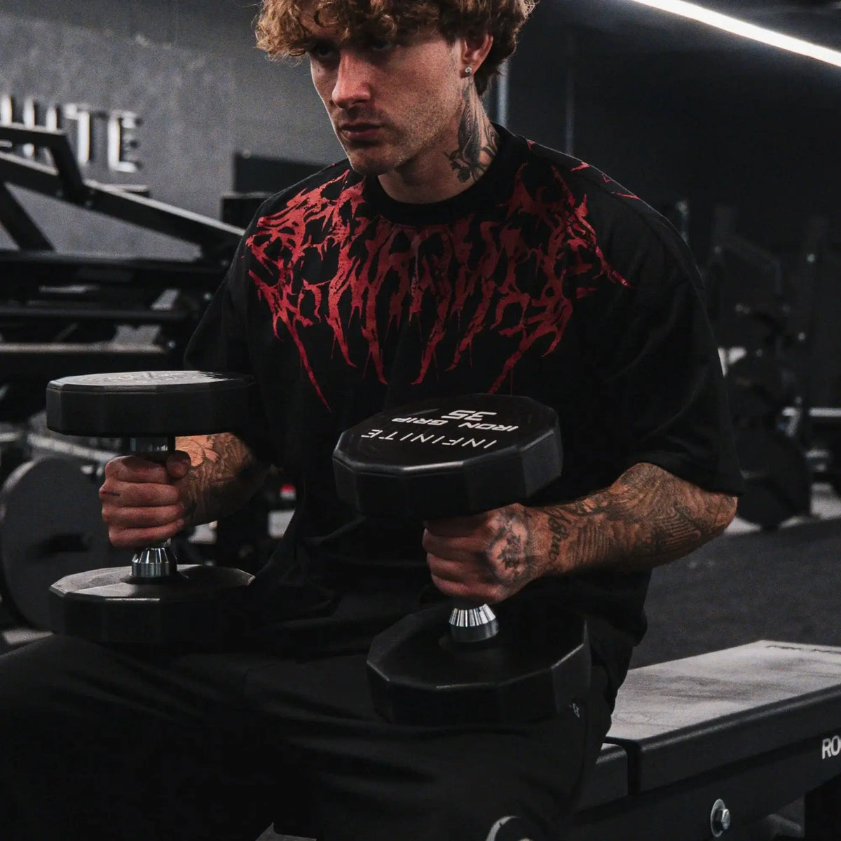 Oversized Cotton Tee Skull Print Unisex Streetwear Gym Top