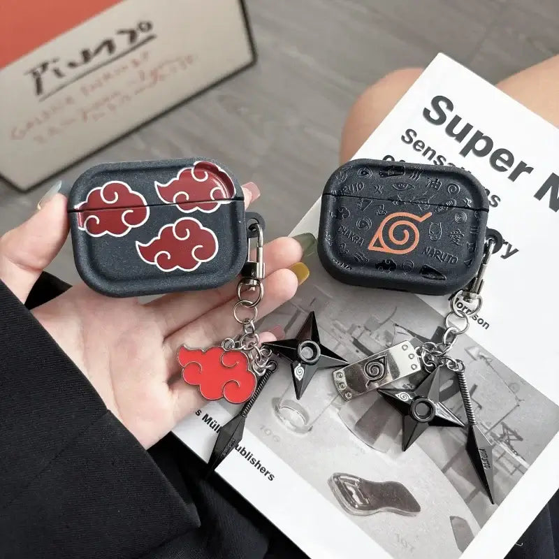 Naruto Akatsuki AirPods Case Shuriken Pendant Protective