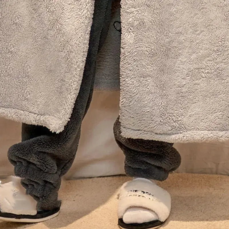 One Piece Luffy Bathrobe: Winter Coral Fleece Pajama Set