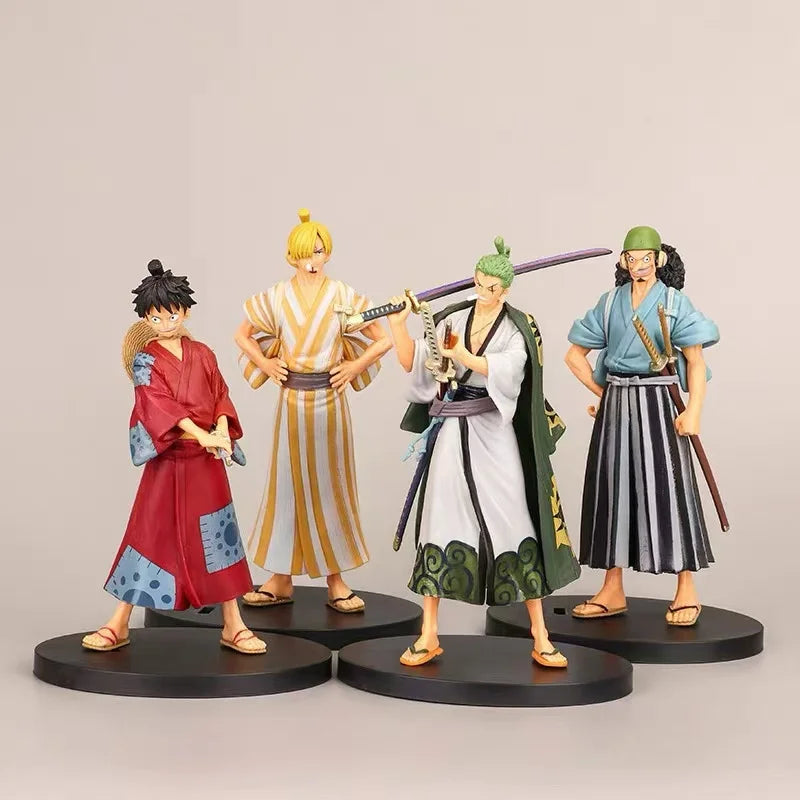 One Piece 17cm Anime Figure: Luffy Zoro Yamato Statue