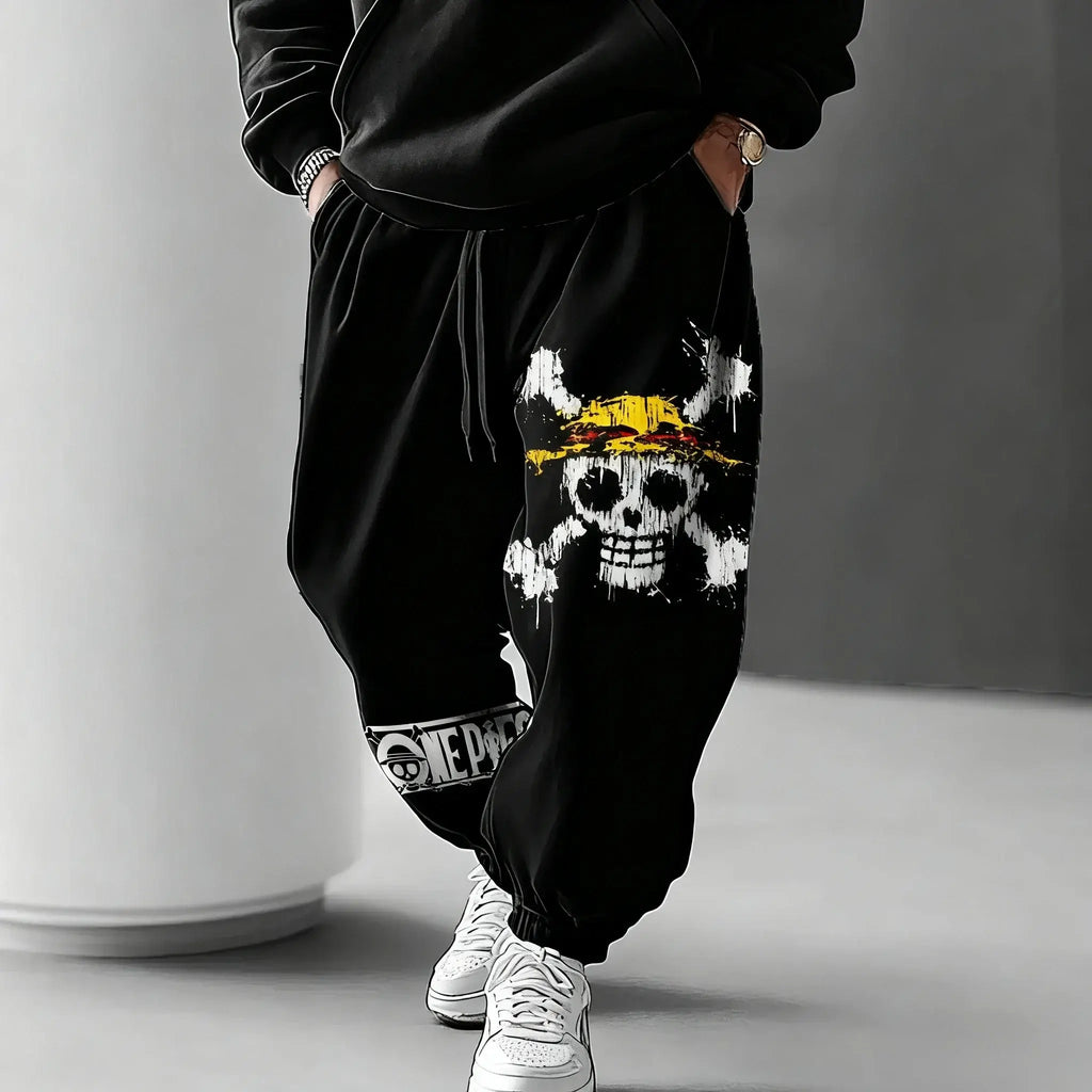One Piece Graphic Joggers: Y2K Anime Streetwear Pants