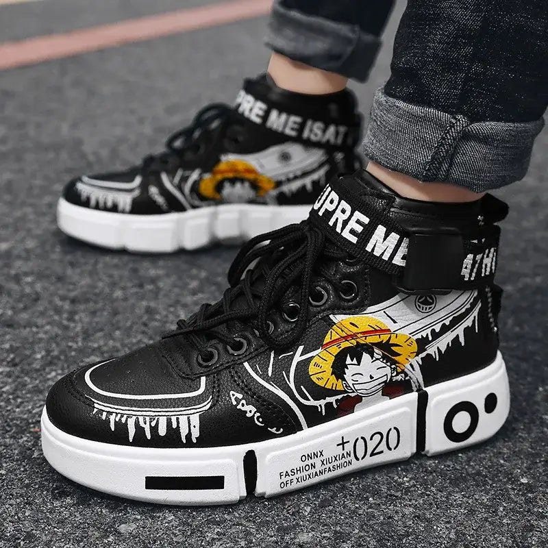 One Piece Luffy High Top Shoes Zoro Anime Sneakers