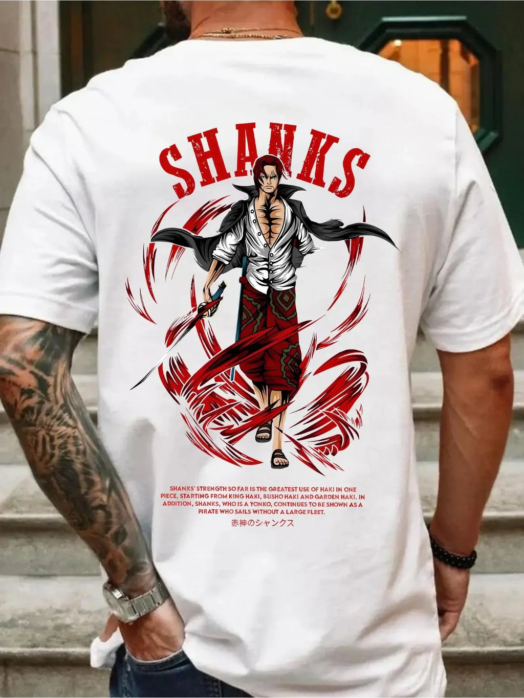 One Piece Shanks Summer T-shirt Retro Oversized Cotton