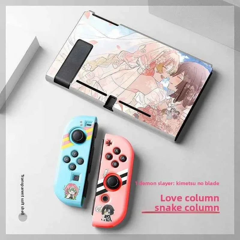 Demon Slayer TPU Soft Frosted Shell Anime Protective Case Split Silicone Rubber Protective Case for Switch Oled Game Accessories