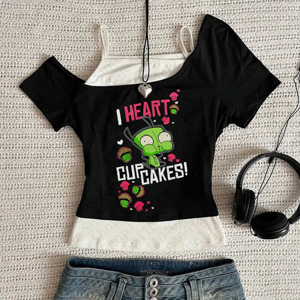Y2k Clothes Women Tops Harajuku Cute Crop Top Suspenders