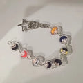 Anime Charm Bracelet Keychain – Beaded Star Pendant