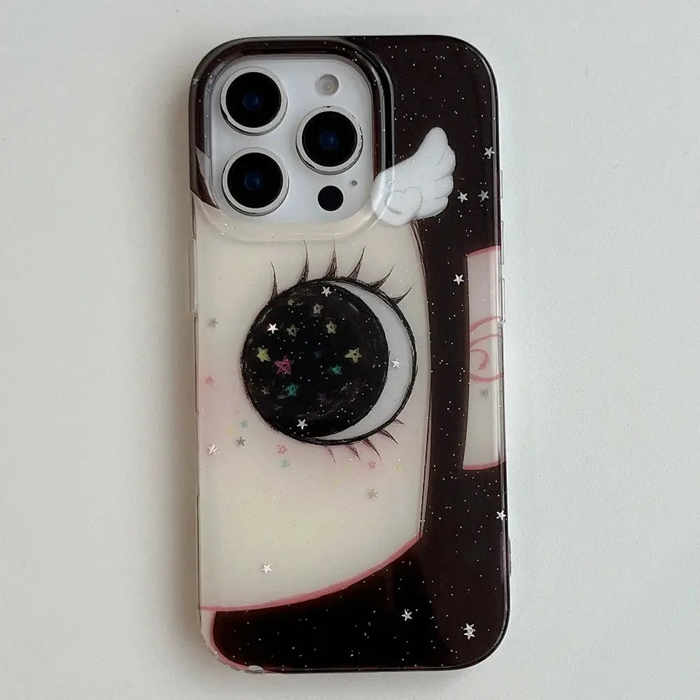 Anime Girl Glittering Eyes Phone Case – Bling Back Cover