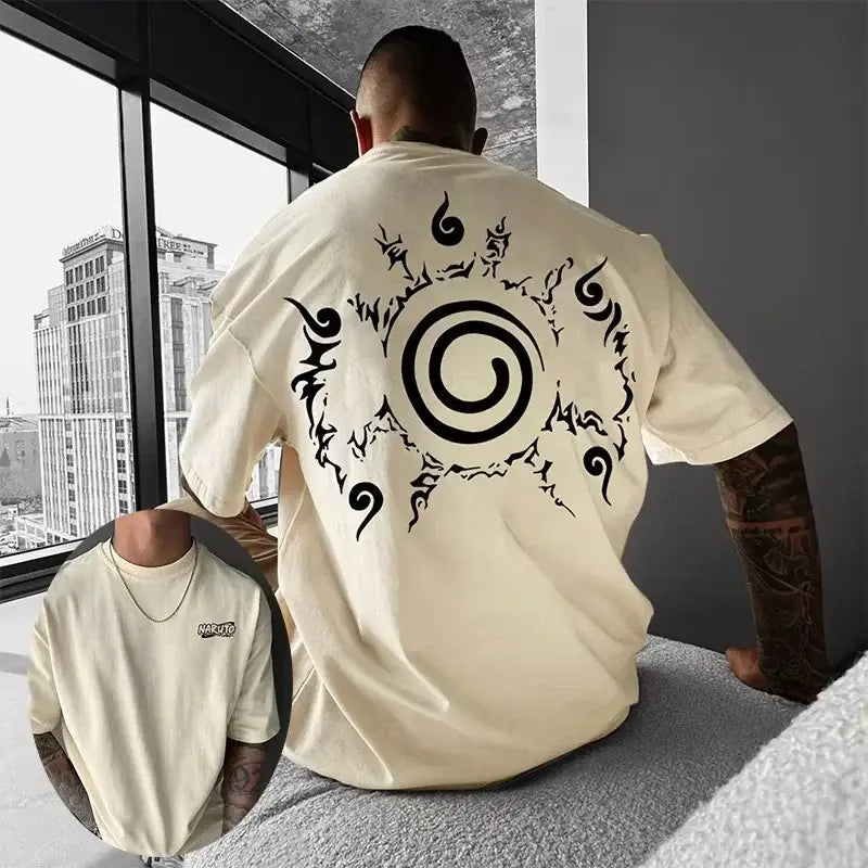 Anime Graphic Oversized T-Shirt – Cotton Short Sleeve