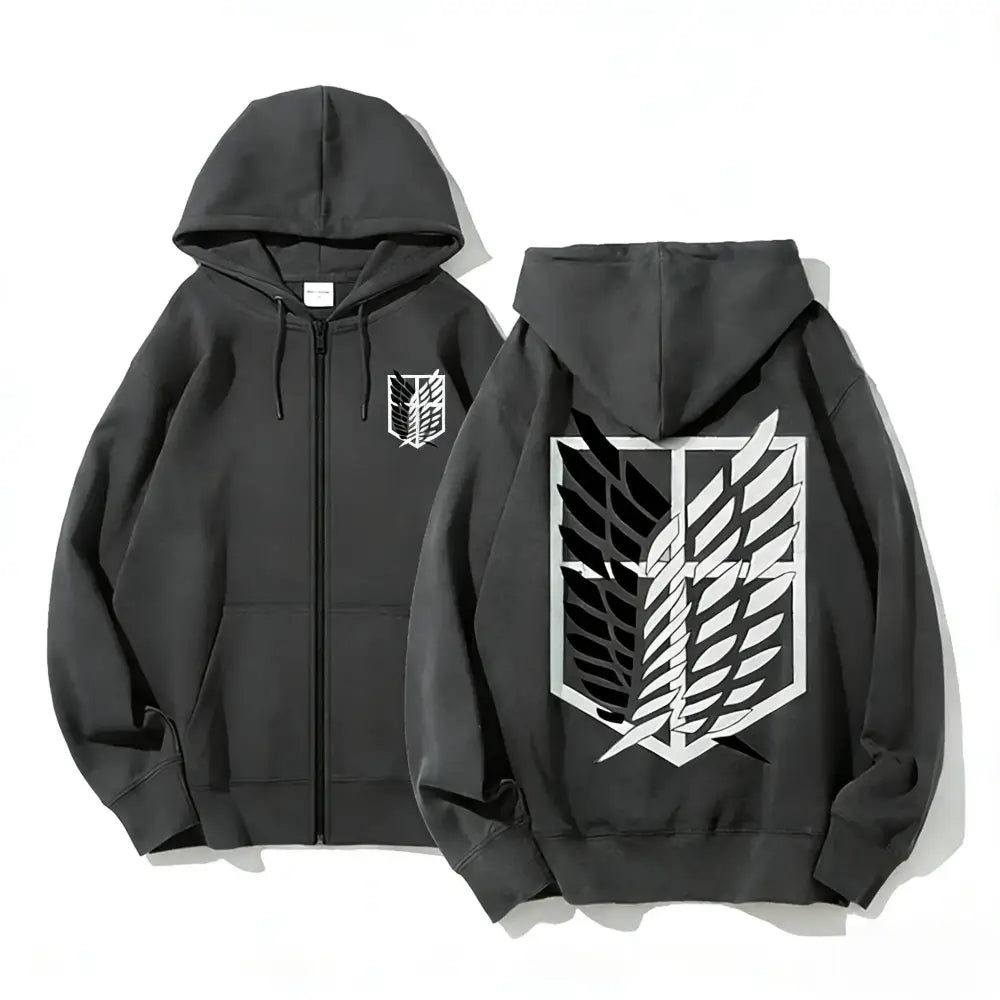 Attack On Titan Eren Yeager Zip Up Hoodie – Loose Fit