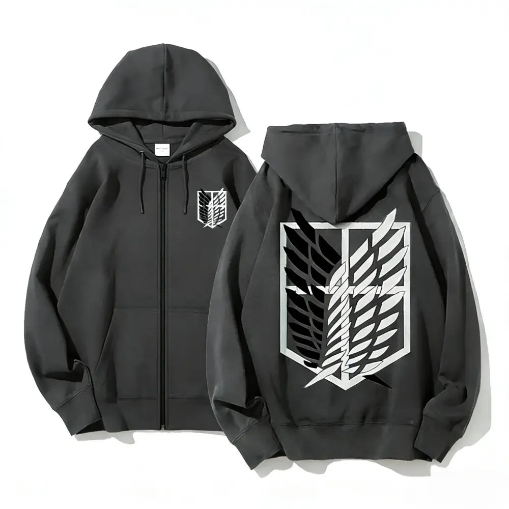 Attack On Titan Eren Yeager Zip Up Hoodie – Loose Fit