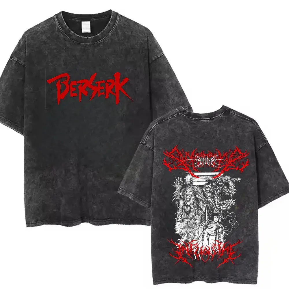 Berserk Guts Washed T-Shirt – Oversized Cotton