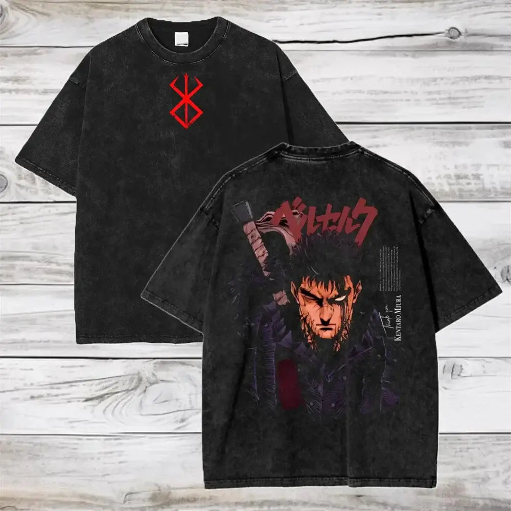 Berserk Guts Washed T-Shirt – Oversized Cotton