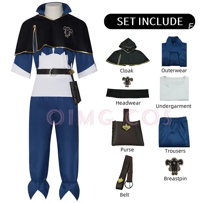 Black Clover Asta Cosplay Costume – Adult Uniform