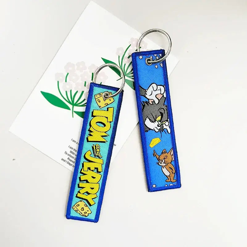Black Clover Asta Embroidered Keychain – Leather Key Tag