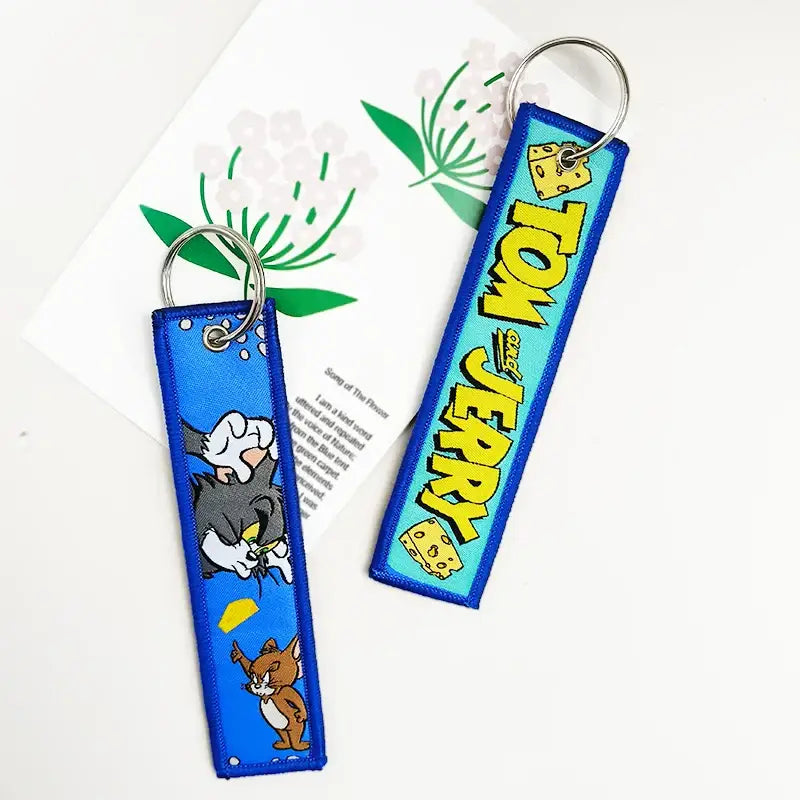 Black Clover Asta Embroidered Keychain – Leather Key Tag