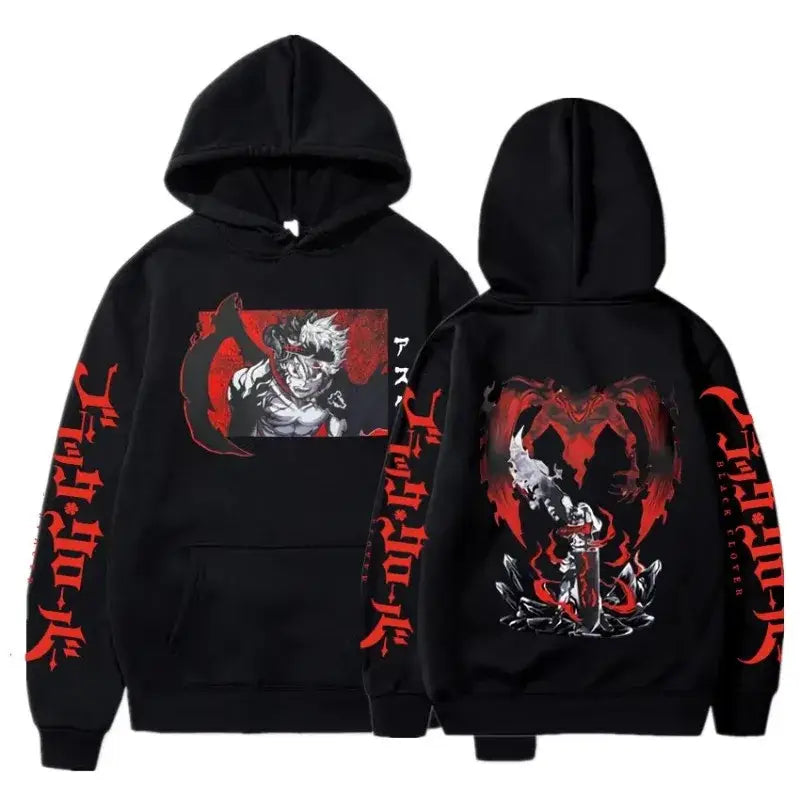 Black Clover Asta Oversized Hoodie – Plus Size Cotton