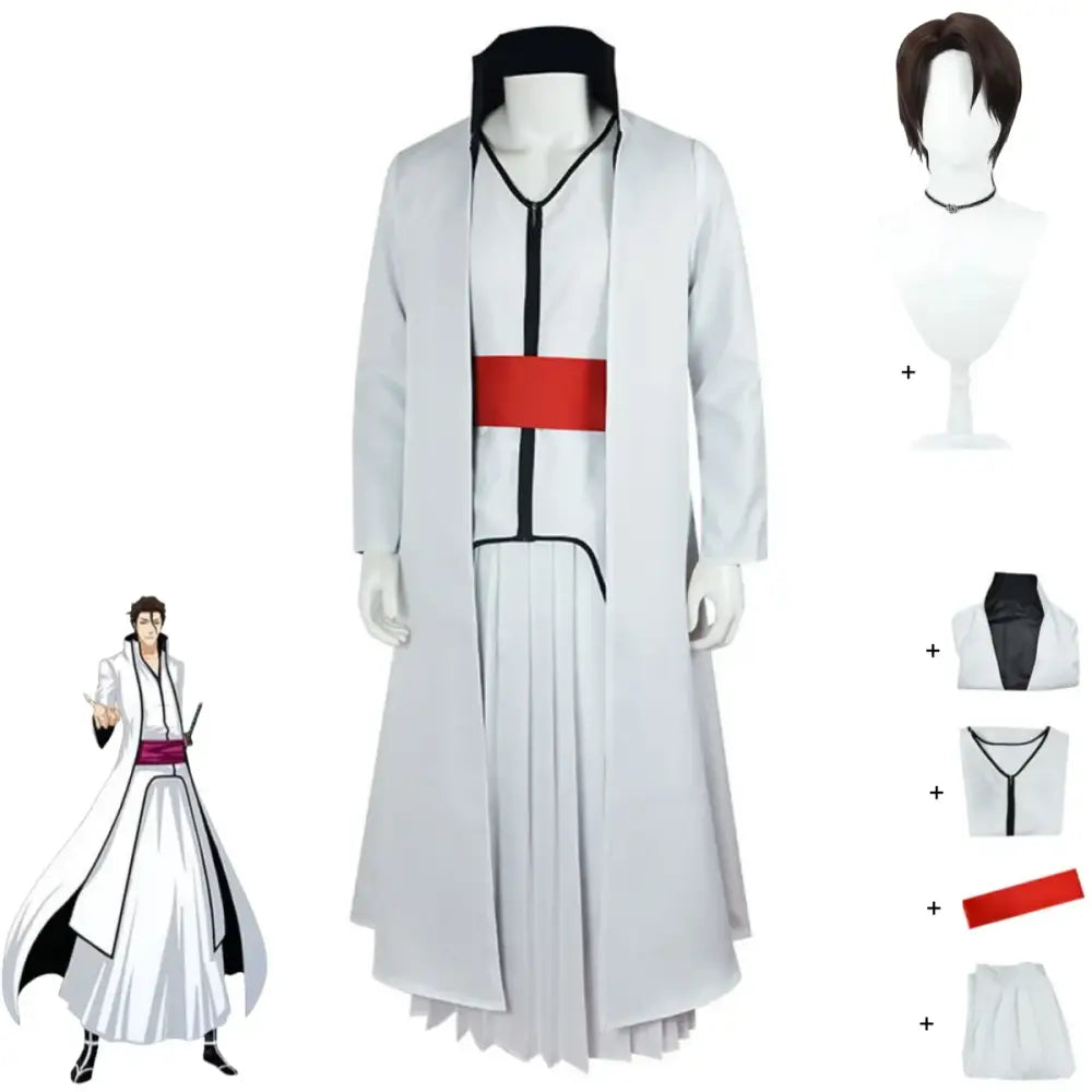 Bleach Aizen Sousuke Captain Cosplay Costume & Wig
