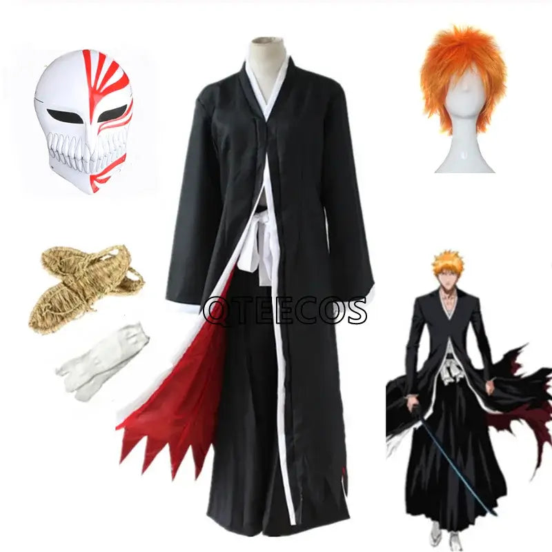 Bleach Ichigo Kurosaki Cosplay Costume Set – Mask Included