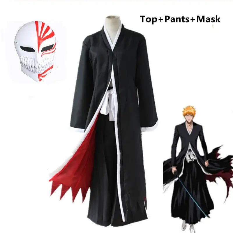 Bleach Ichigo Kurosaki Cosplay Costume Set – Mask Included