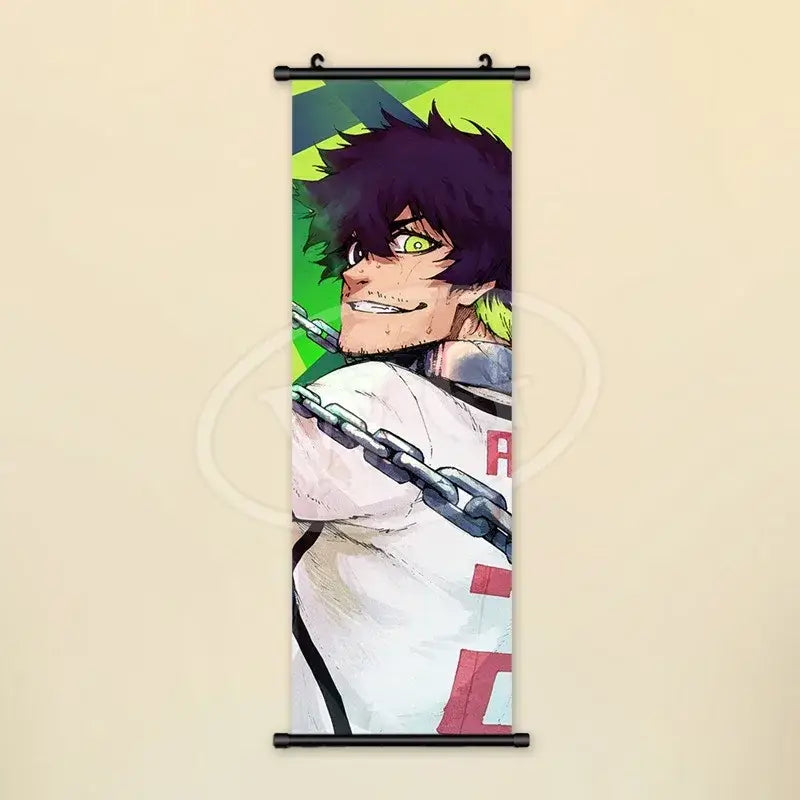 Blue Lock Isagi Yoichi Reo Mikage Scroll Painting – Canvas Wall Art