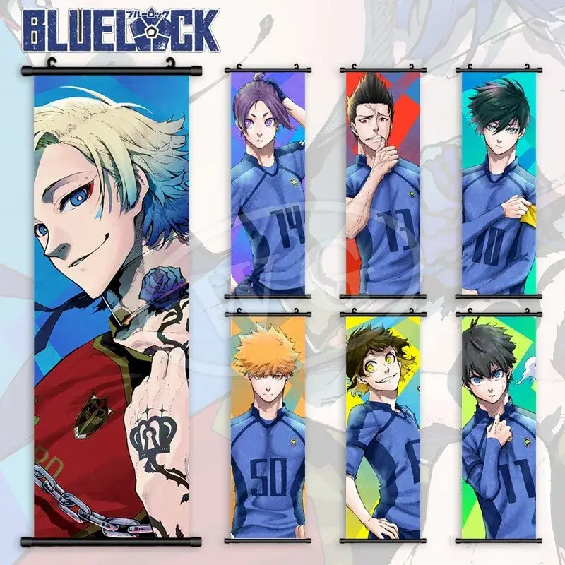 Blue Lock Isagi Yoichi Reo Mikage Scroll Painting – Canvas Wall Art