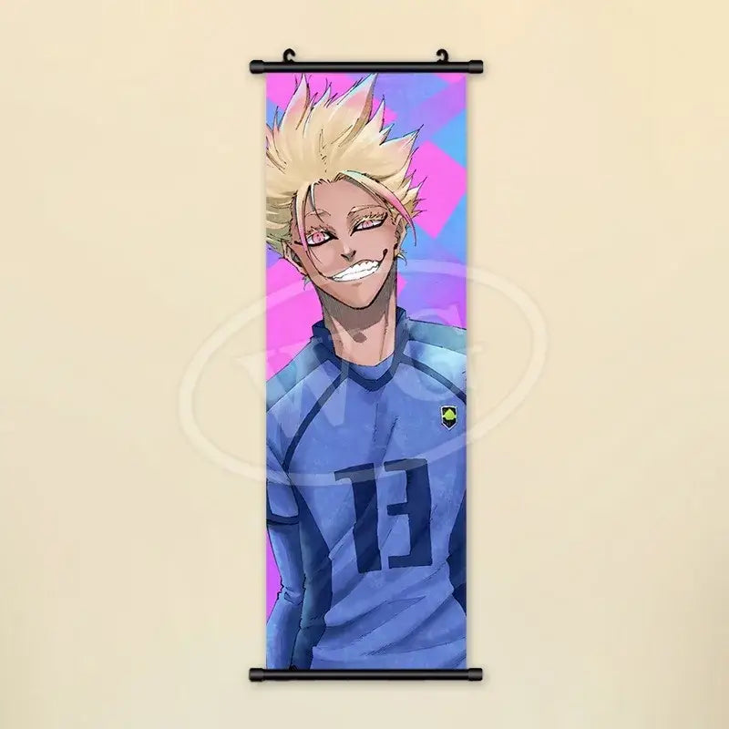 Blue Lock Isagi Yoichi Reo Mikage Scroll Painting – Canvas Wall Art