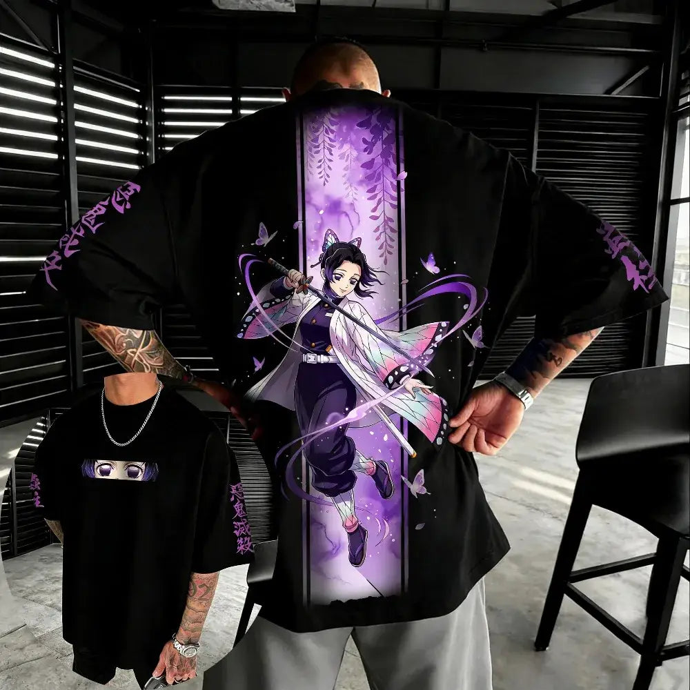 Demon Slayer Kochou Shinobu Oversized T-Shirt – Cotton