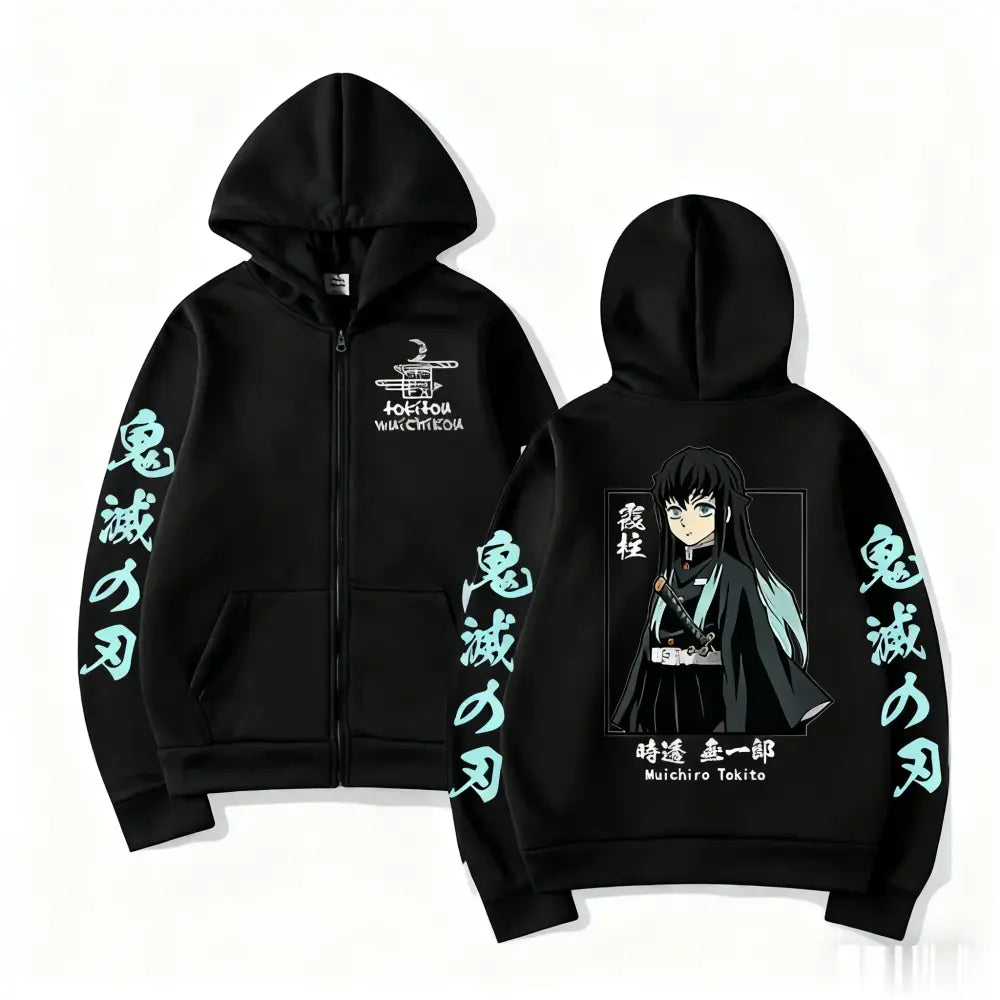 Demon Slayer Muichiro Tokito Zip Hoodie – Unisex Streetwear
