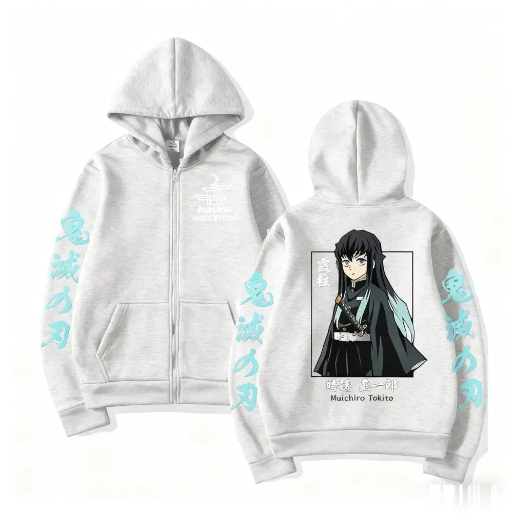 Demon Slayer Muichiro Tokito Zip Hoodie – Unisex Streetwear